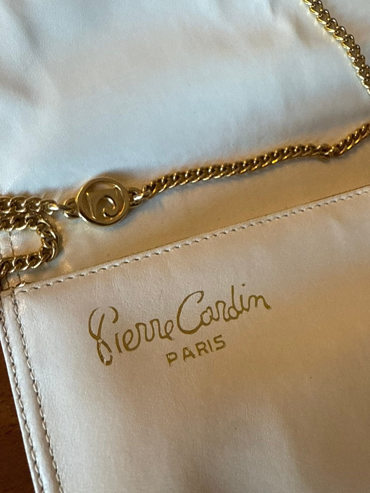 Vintage pierre cardin handtas wit leder, Handtassen en Accessoires, Ophalen, Zo goed als nieuw, Wit, Handtas
