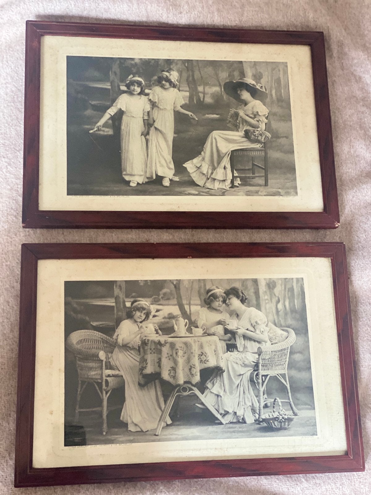 set van 2 gravures romantische tafereel, Ophalen of Verzenden