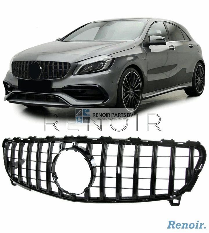 W176 GT Grill MB A Klasse Facelift Panamericana Glans Zwart, -, Utilisé, -, -