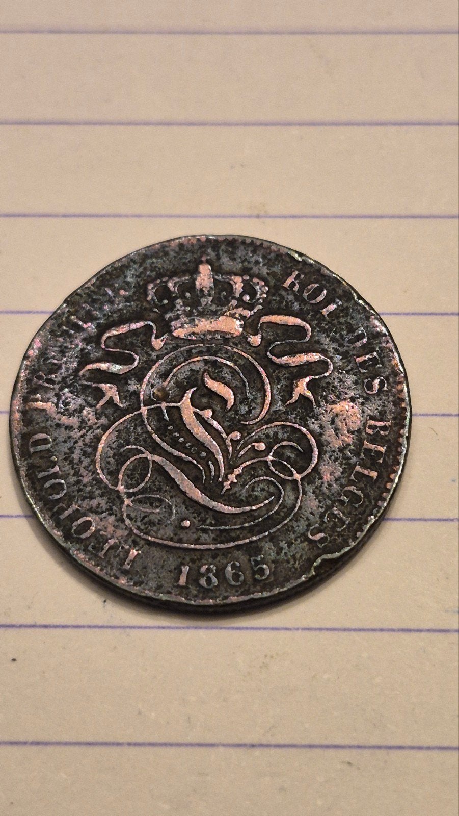 2 centiem koper leopold 1 van 1865 Frans, Timbres & Monnaies, Monnaies | Belgique, Enlèvement ou Envoi, Autre, Monnaie en vrac