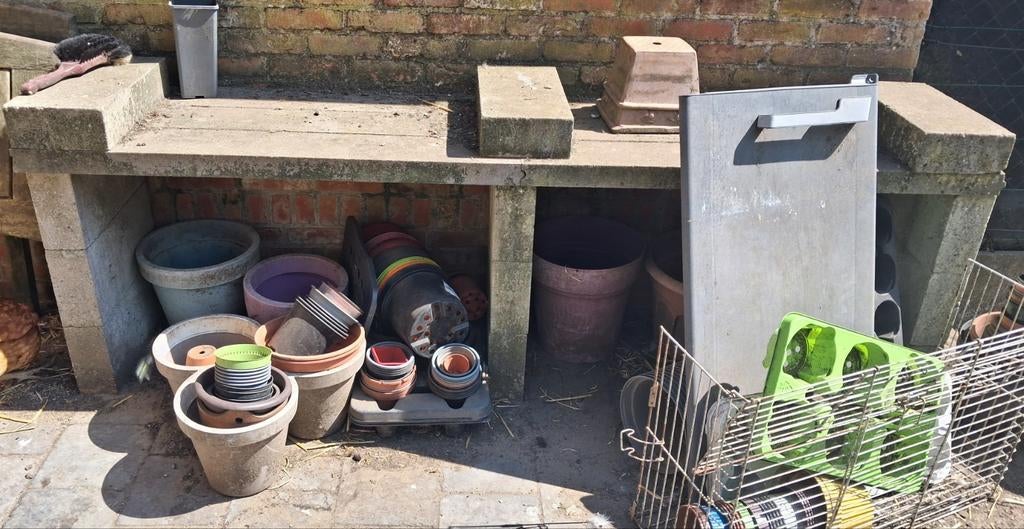 Gratis 6 inschuifbare betonplaten & 12 betonblokken, Tuin en Terras, Ophalen