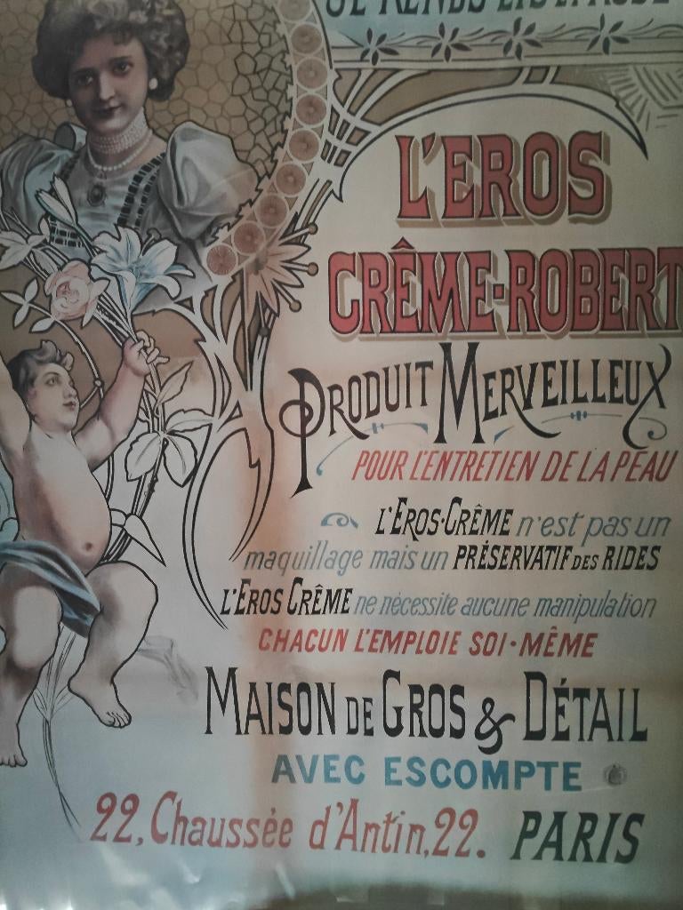 Vintage poster ingelijst, Verzamelen, Posters, Met lijst, Deurposter of groter, Ophalen of Verzenden, Reclame
