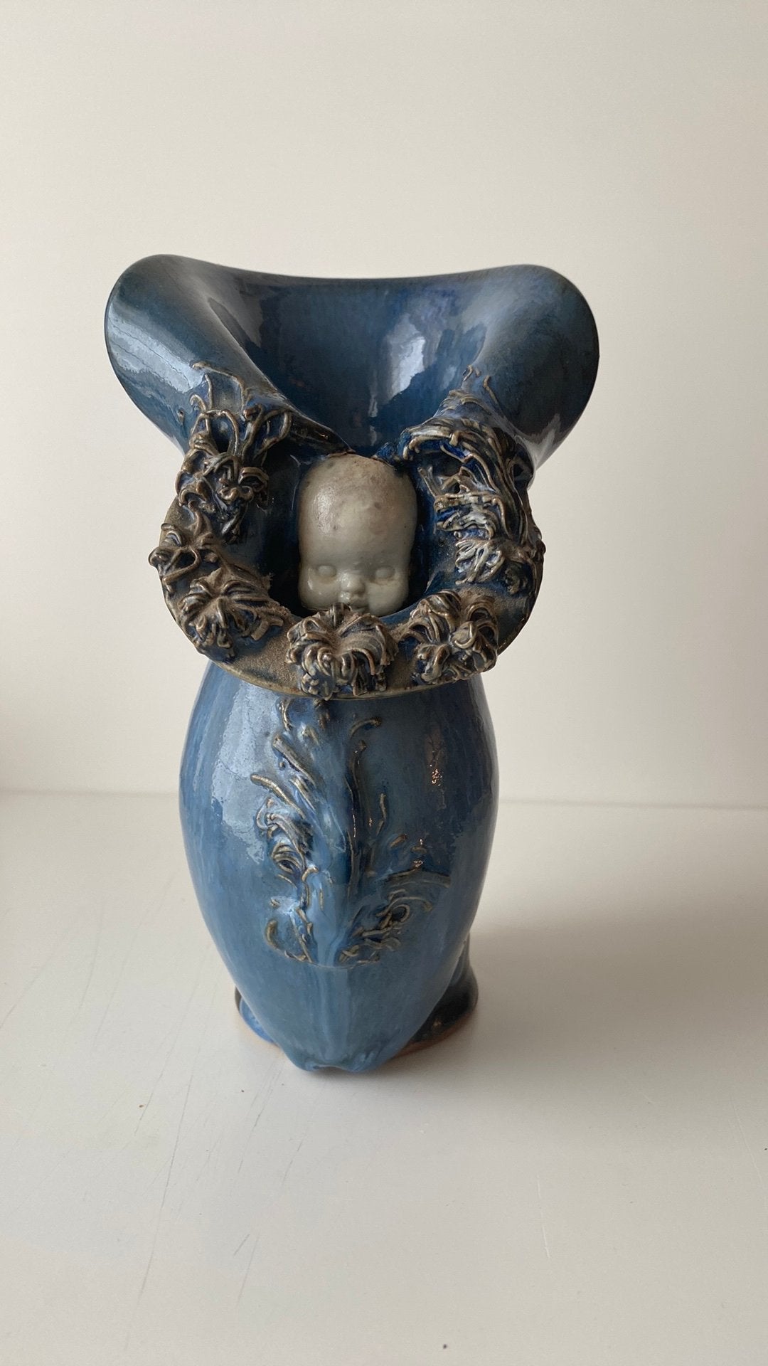 Ancien vase sculptural fait main style Art Nouveau, Antiquités & Art, Enlèvement