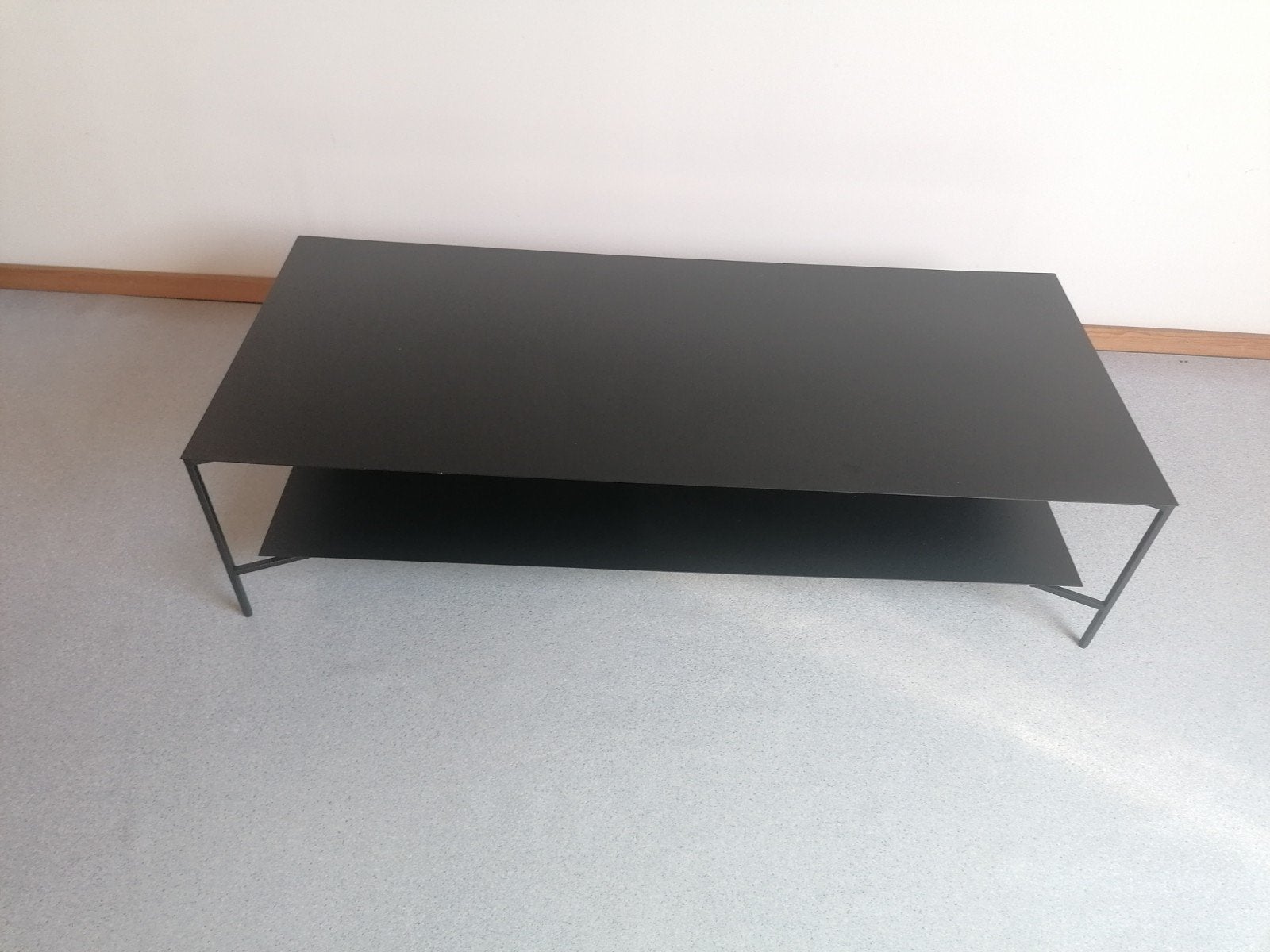 zwarte, metalen, moderne, design salontafel, 100 à 150 cm, MODERN, Comme neuf, Enlèvement