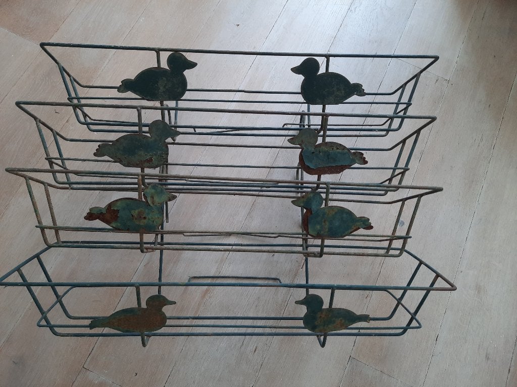 antieke ijzeren plantenbakhouders / set van 4 stuks, Enlèvement