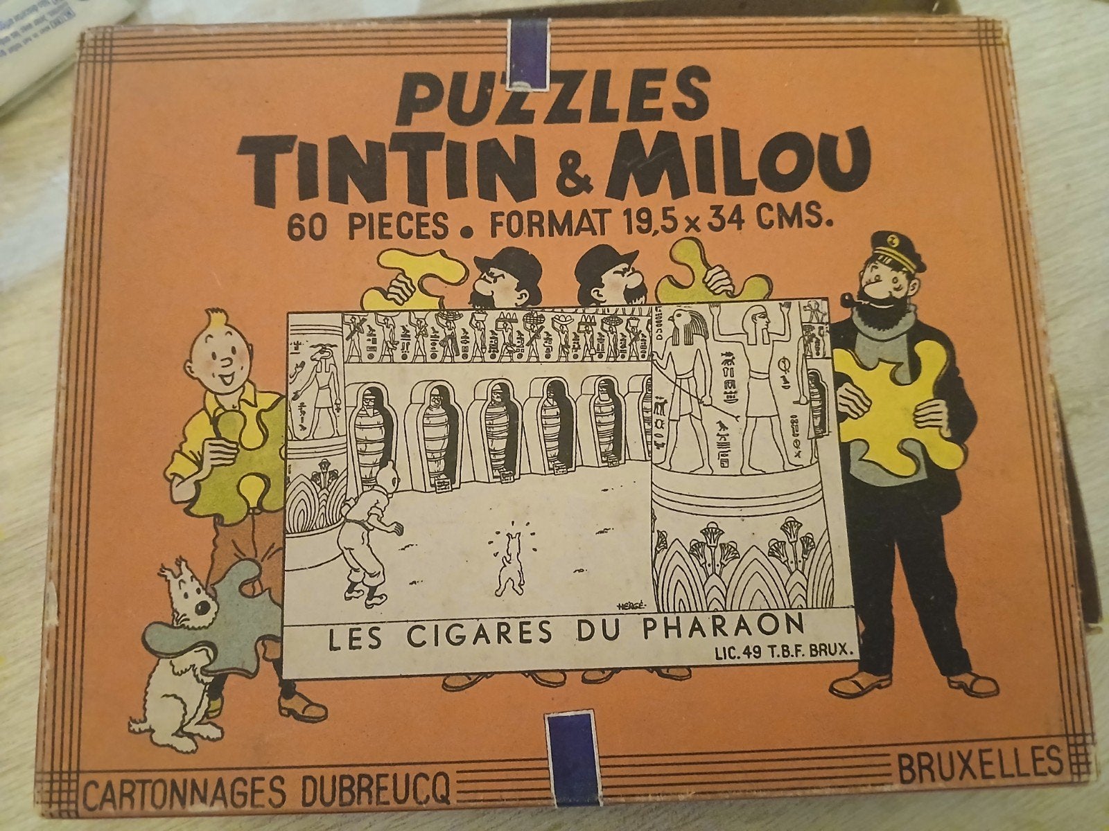 Tintin - puzzle rare des années 1940, Enlèvement, Tintin, Utilisé, Livre ou Jeu
