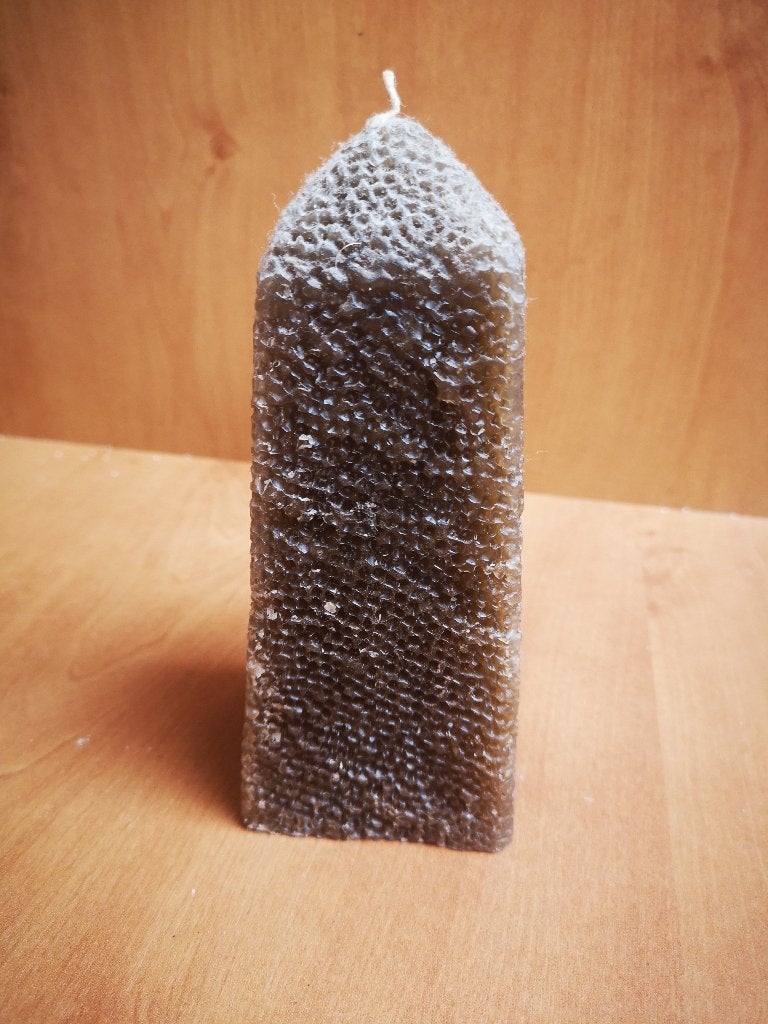 Donkerbruine vierkante kaars 15 cm, Ophalen of Verzenden, Kaars