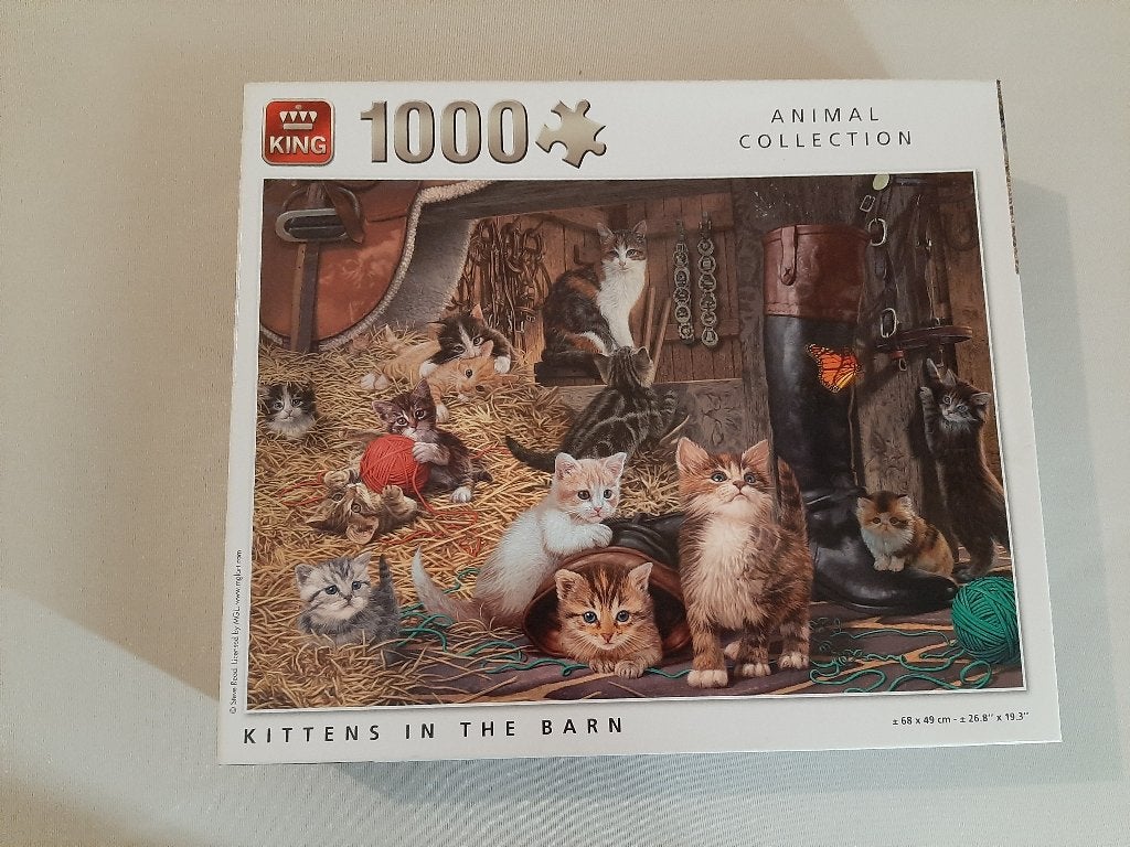 Kittens in the barn van King Puzzel 1000 stuks, Ophalen of Verzenden