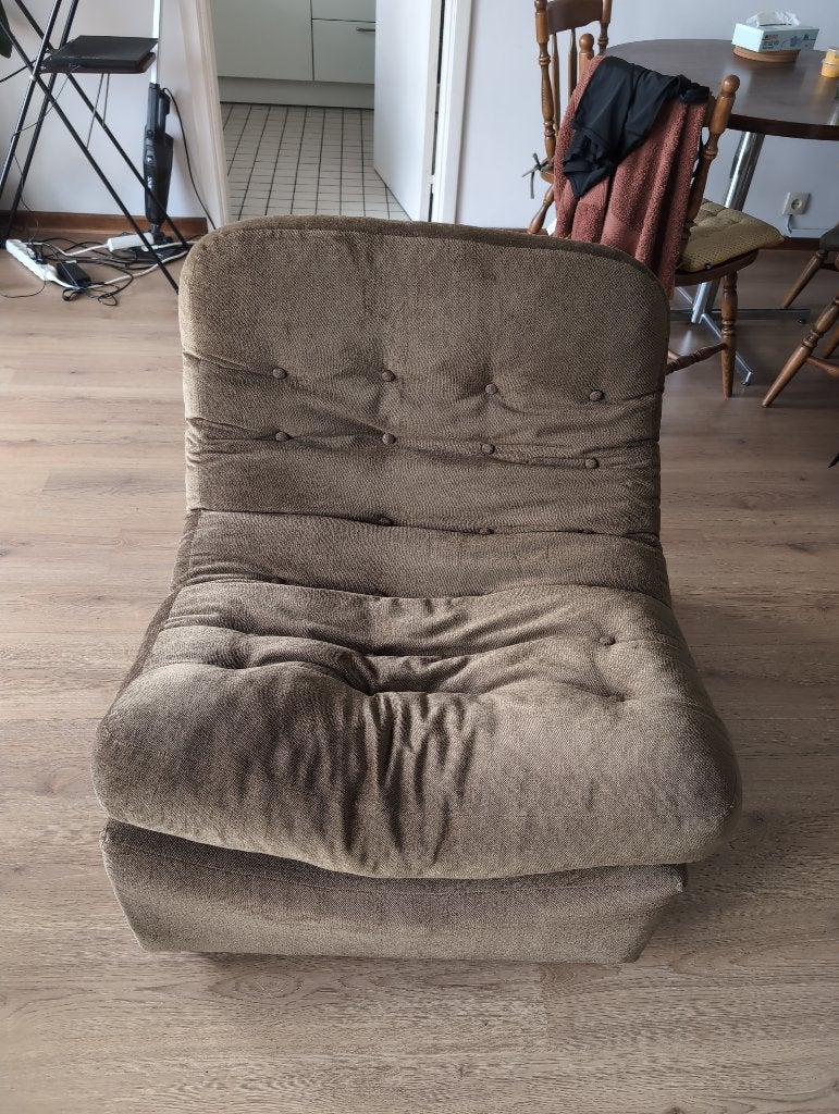 Bruine comfortabele fauteuil, Ophalen, Gebruikt, Stof