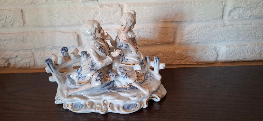 Figurine vintage en porcelaine couple romantique, Enlèvement, Comme neuf, Autres types