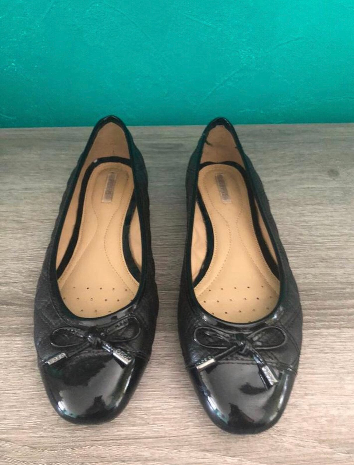 Zwarte ballerina’s GEOX maat 36, Comme neuf, Enlèvement, Ballerines, Noir