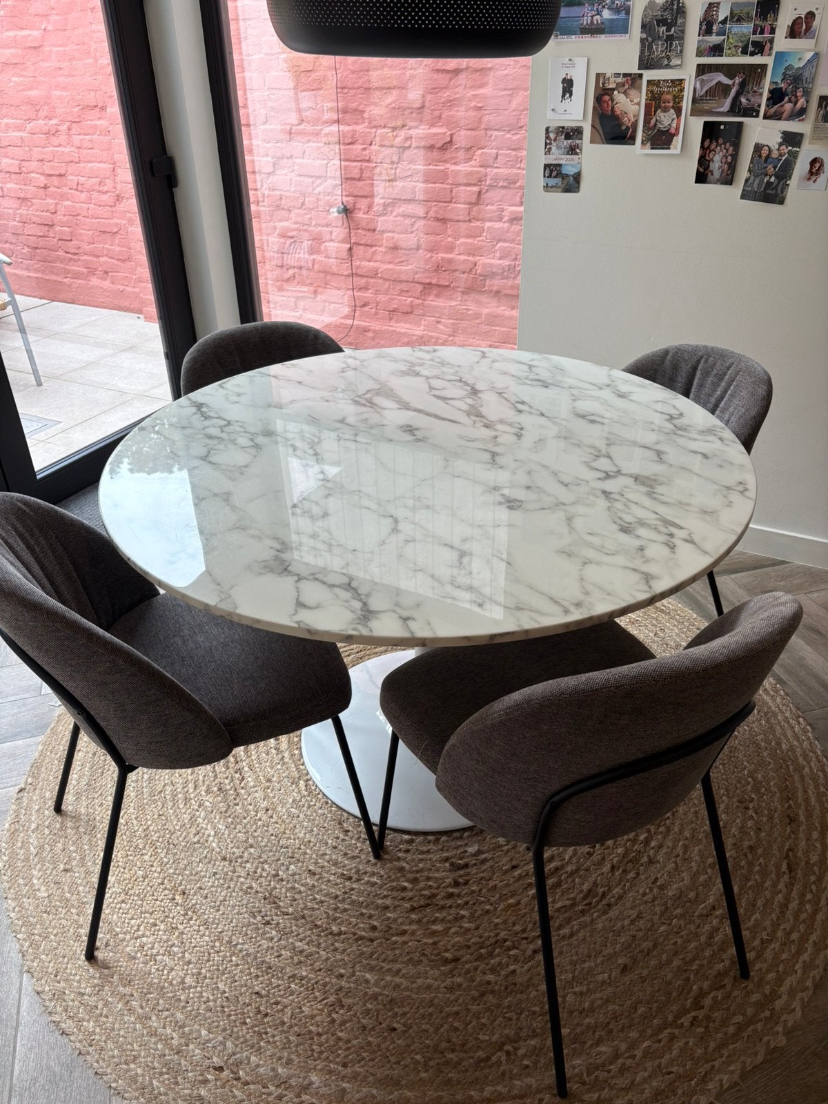 4 stoffen stoelen, Huis en Inrichting, Ophalen, Gebruikt, Grijs