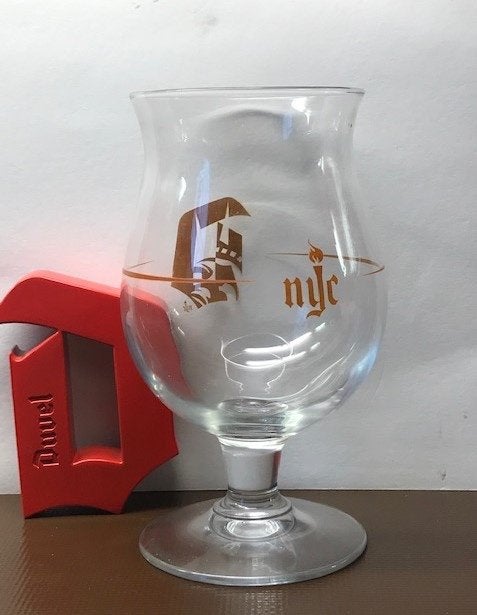 DUVEL GLAS NYC (New York City)  (Bruine proefdruk), Verzamelen, Glas en Drinkglazen, Ophalen of Verzenden, Nieuw, Bierglas