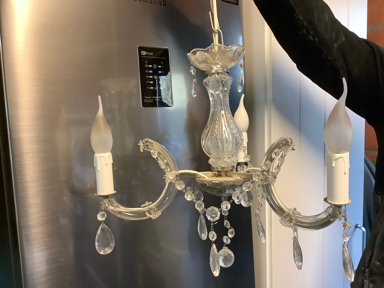 Klein landelijk luster, Huis en Inrichting, Lampen | Kroonluchters, Ophalen, Zo goed als nieuw