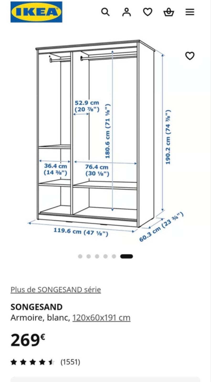 Armoire SONGESAND d'IKEA