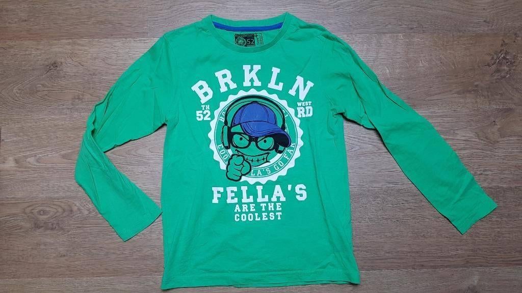 groene longsleeve here and there C&A maat 140, Kinderen en Baby's, Kinderkleding | Maat 140, Gebruikt, C&A, Ophalen of Verzenden