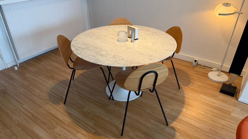 4 eetkamersroelen hout, Huis en Inrichting, Ophalen, Zo goed als nieuw, Hout