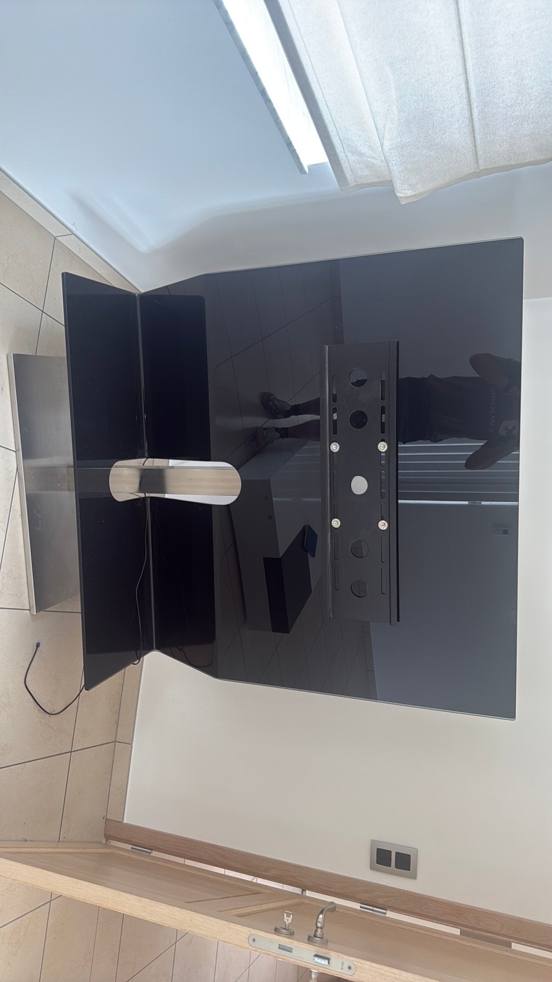 Meuble TV en verre noir, Enlèvement, Comme neuf