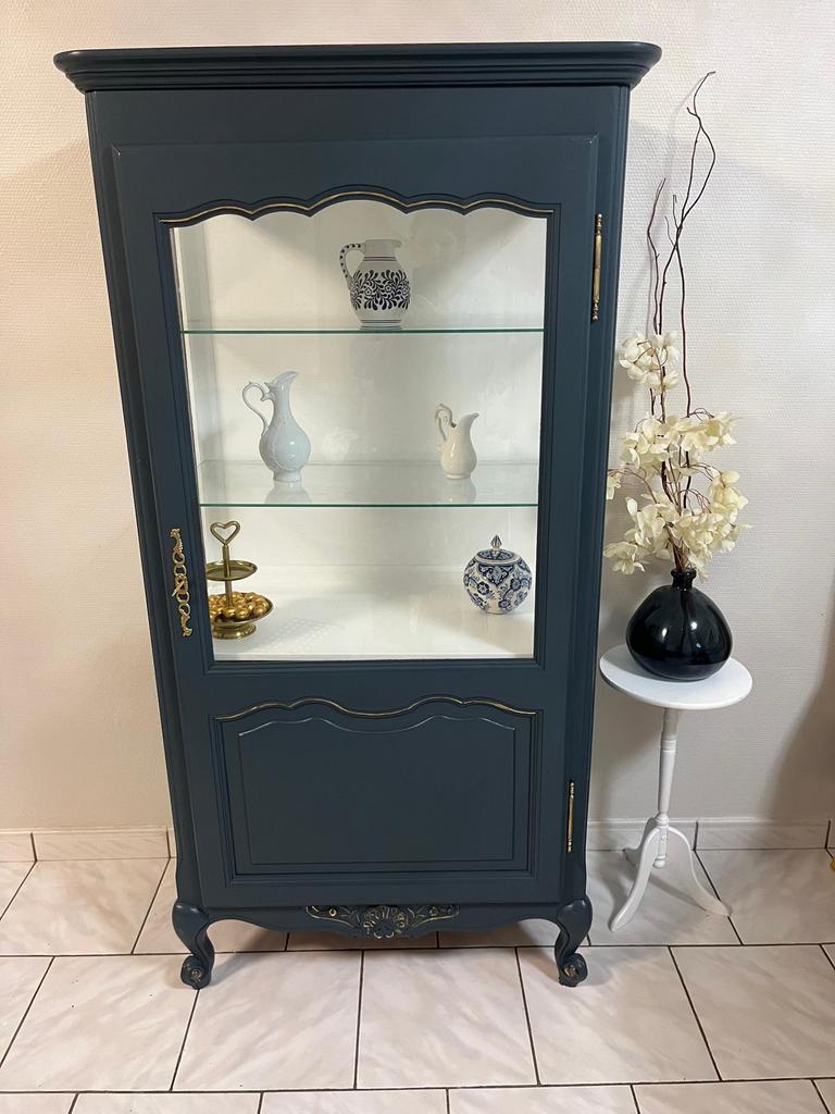 Superbe vitrine en bois relookée – style chic / vintage, Maison & Meubles, Armoires | Commodes, 3 ou 4 tiroirs, 25 à 50 cm, Utilisé