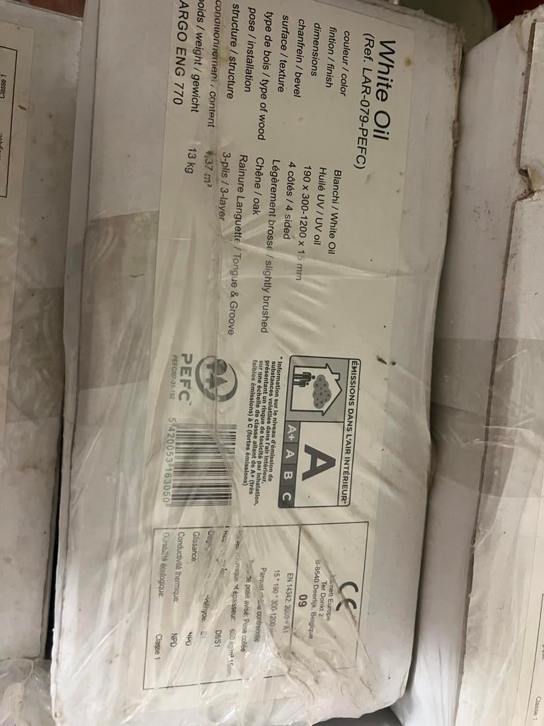 White oil parket, Doe-het-zelf en Bouw, Vloerdelen en Plavuizen, 50 tot 150 cm, Nieuw, 10 m² of meer, 10 tot 30 cm