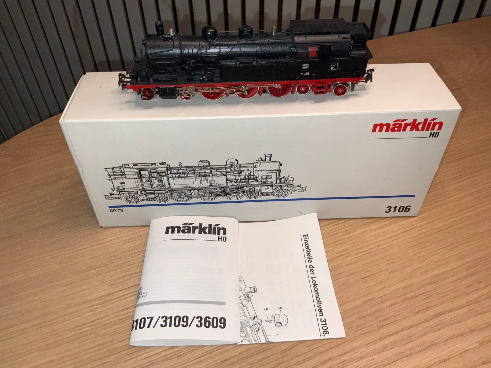 LOCOMOTIVE-TENDER A VAPEUR MARKLIN 3106 BR 78 355 DB, Enlèvement ou Envoi, Comme neuf, Courant alternatif, Locomotive
