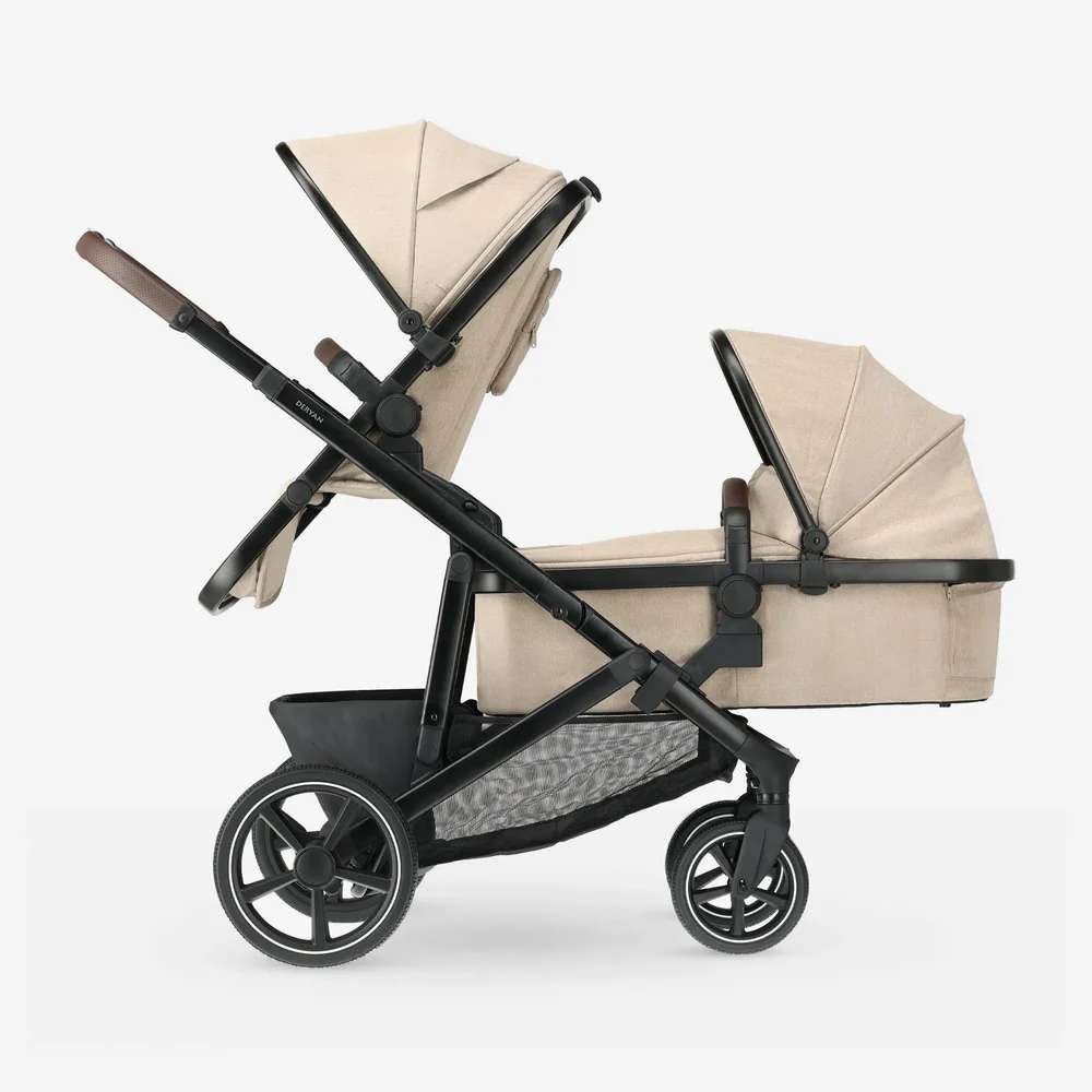 Deryan Evy Kinderwagen - Duowagen Incluis Reiswieg - Nougat, Enlèvement ou Envoi, Utilisé, Autres marques, Modèle duo