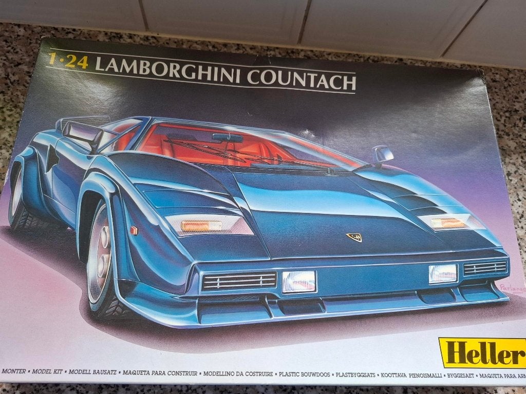 Lamborghini Countach van Heller 1/24e, Hobby en Vrije tijd, Modelbouw | Auto's en Voertuigen, Auto, Groter dan 1:32, Ophalen of Verzenden