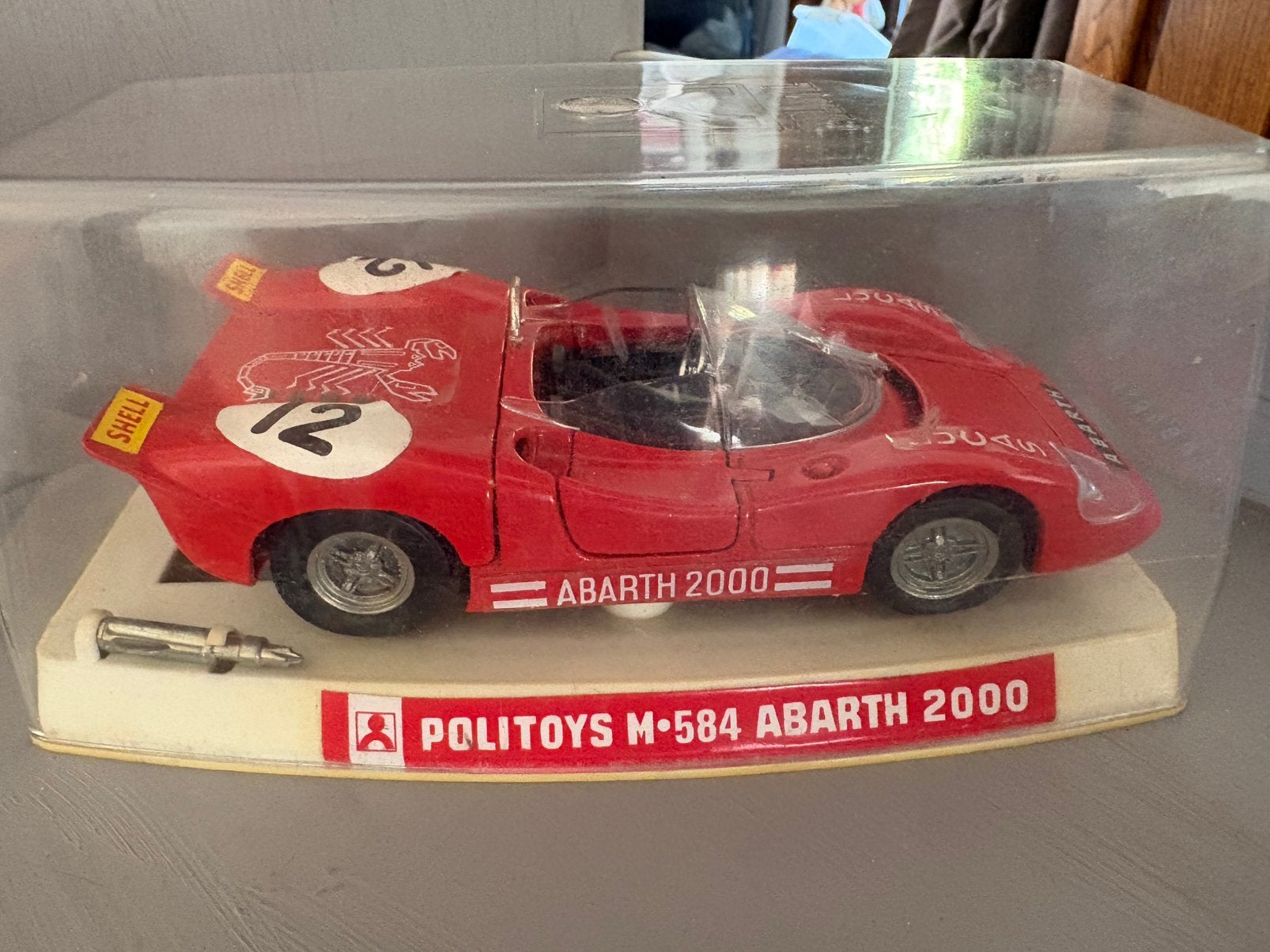 Politoys Abarth 2000 1:25 Car Polistil S584 in Box Red 1970s, Verzamelen, Overige Verzamelen, Ophalen, Zo goed als nieuw
