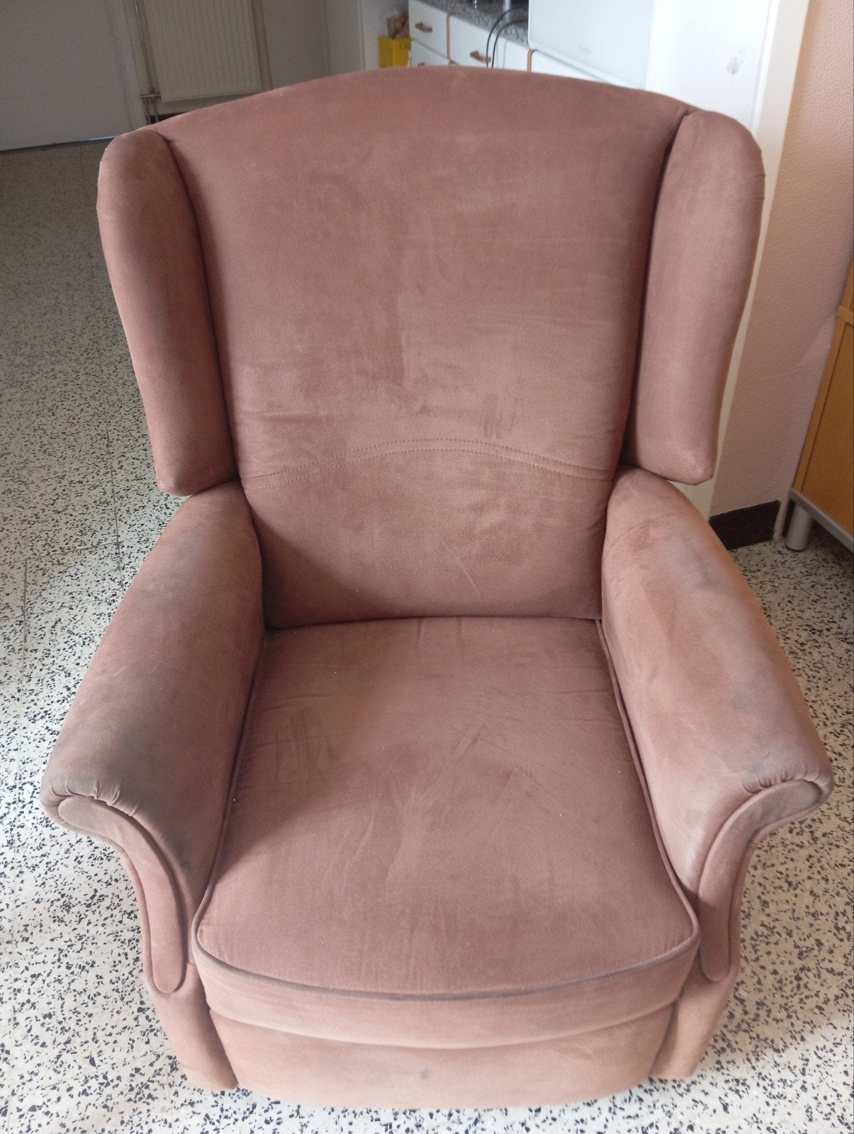 Fauteuil relax cuir nubuck brun confortable., Maison & Meubles, Enlèvement, Cuir