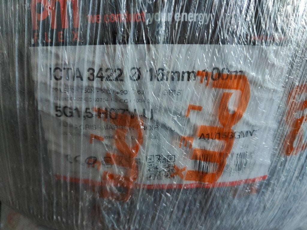 Tube précâblé - câble XVB - 5G1,5mm² Ø 16mm, 100 mètres, Enlèvement, Neuf, Câble ou Fil électrique