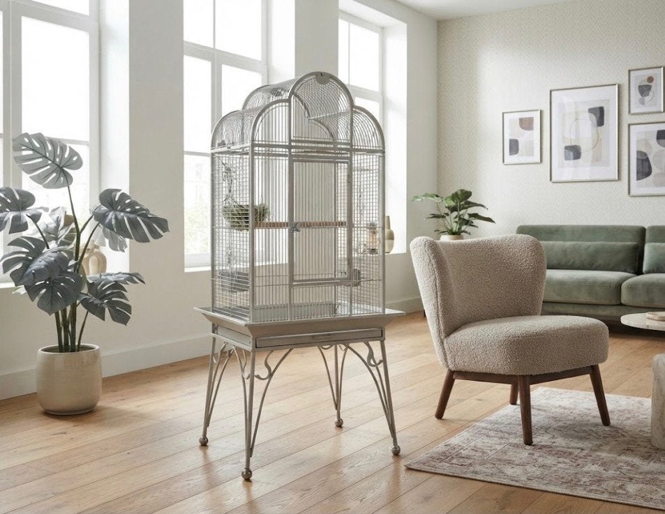 grande cage pour oiseaux grands et petits, Huis en Inrichting, Ophalen, Grijs