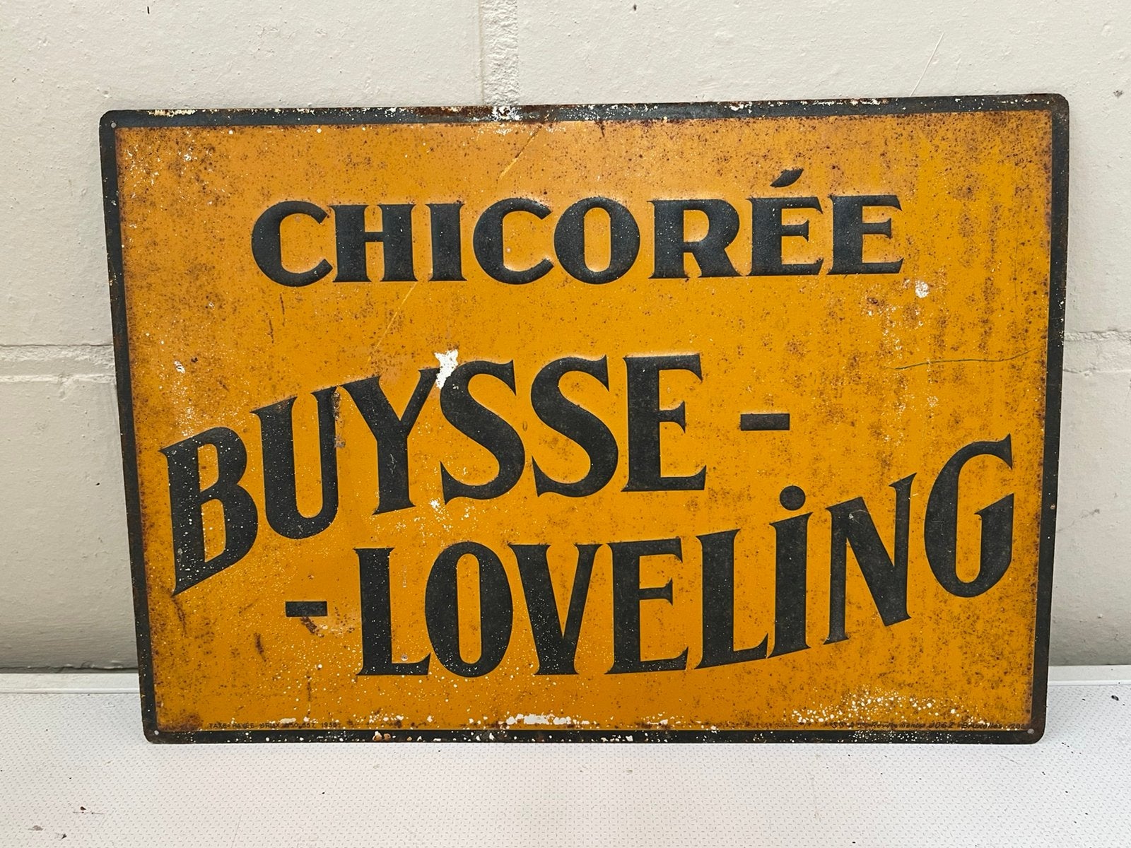 Chicoree Buysse-Loveling blik bordje 1930, Verzamelen, Merken en Reclamevoorwerpen, Ophalen of Verzenden, Zo goed als nieuw