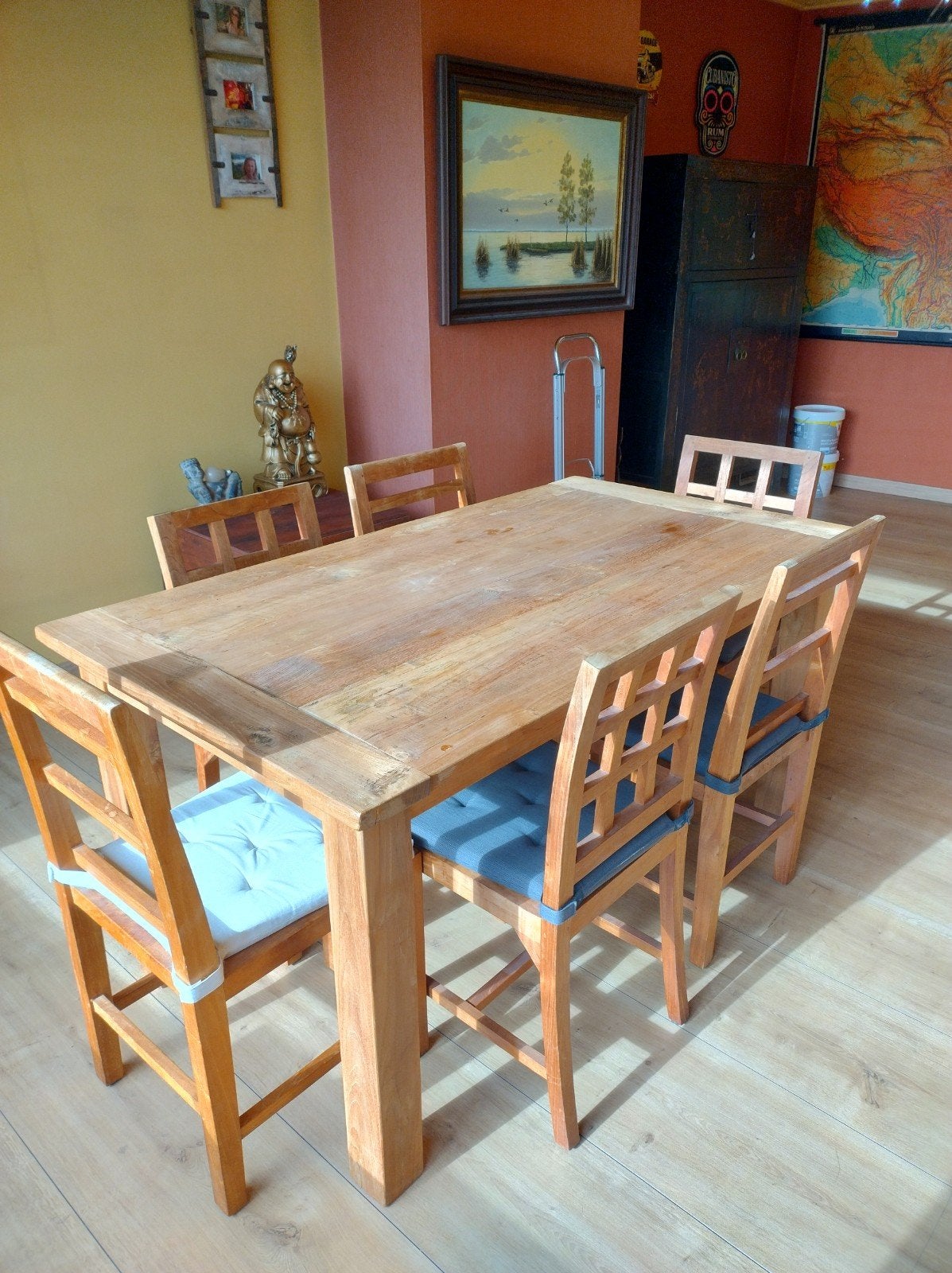 Rustieke tafel +6 stoelen, Ophalen