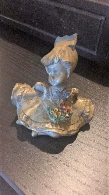Ancienne petit buste en métal argenté, Antiek en Kunst, Kunst | Beelden en Houtsnijwerken, Ophalen of Verzenden, Metaal, Buste