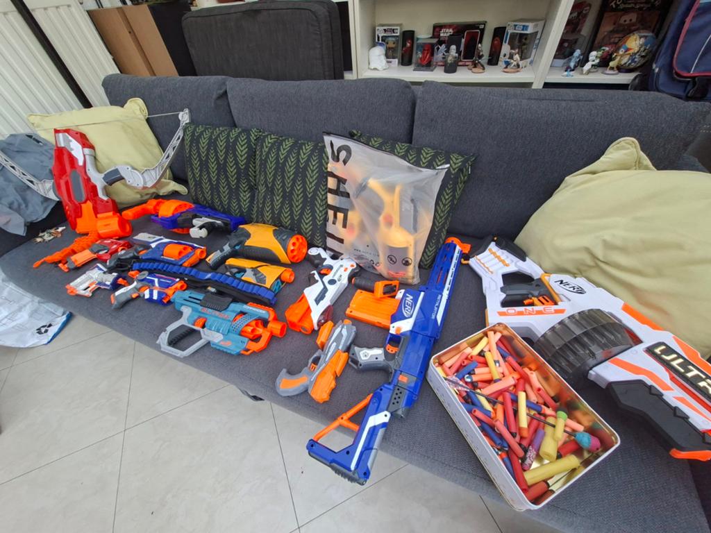 Lot pistolet nerf balle en mousse, Enlèvement