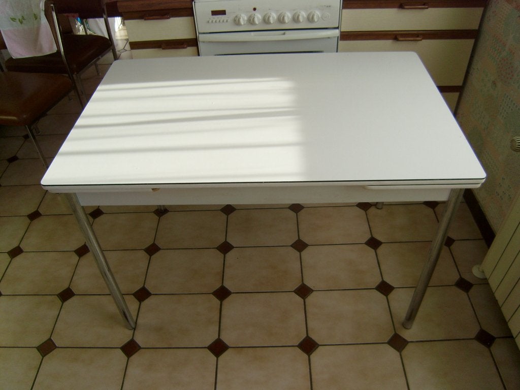 Table formica vintage années 70 avec rallonges, Antiquités & Art, Enlèvement