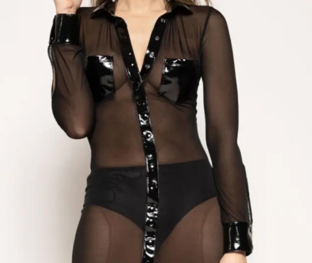 Lingerie bloes jurk met transparante delen nieuw, Patrice Catanzaro, Verzenden, Zwart, Nachtkleding
