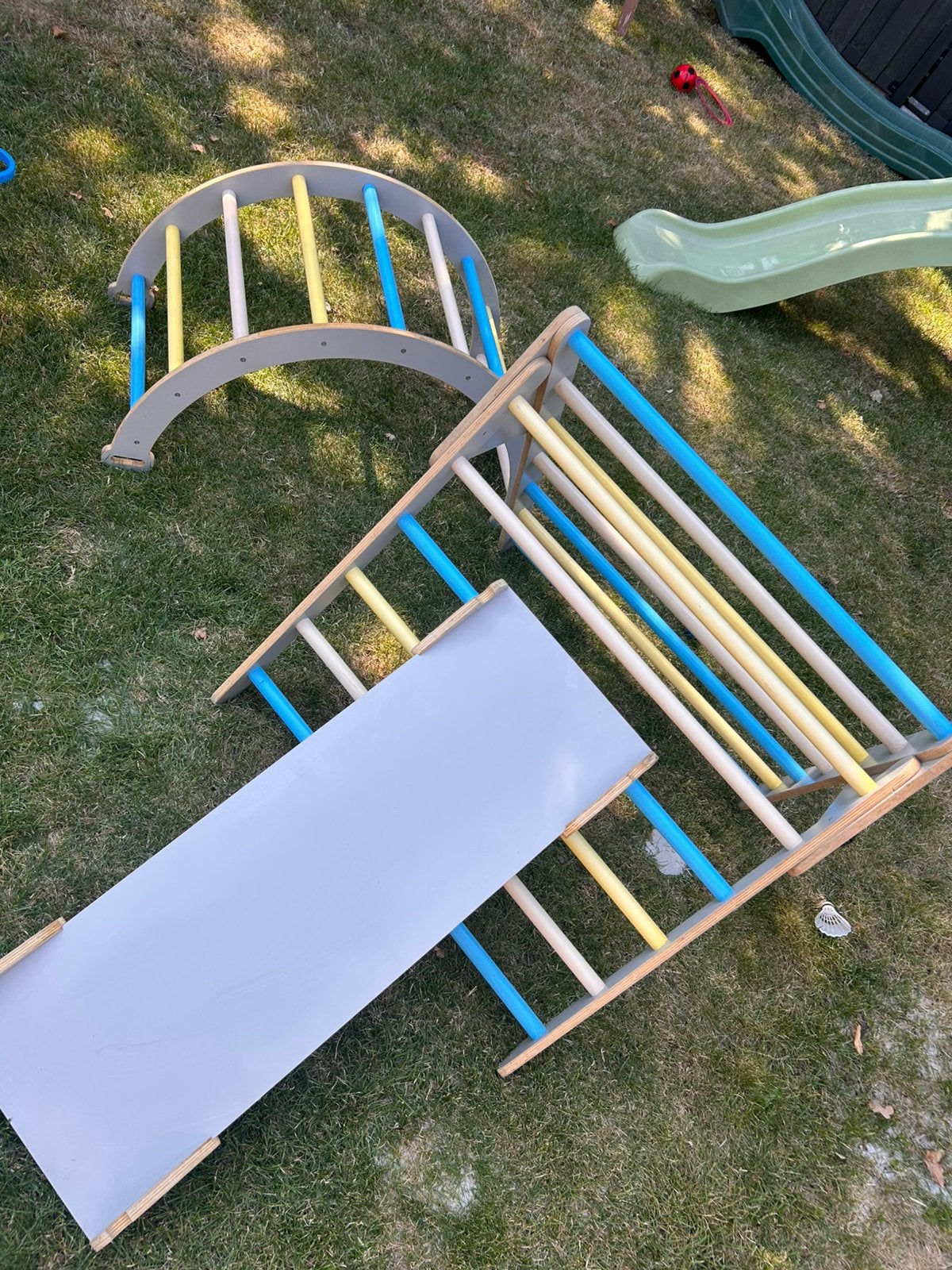 Cadre d'escalade + toboggan + arche de jeu, Enlèvement, Comme neuf