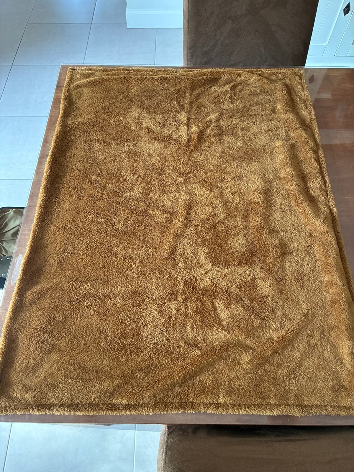 Fleece deken, Huis en Inrichting, Ophalen, Nieuw, Geel