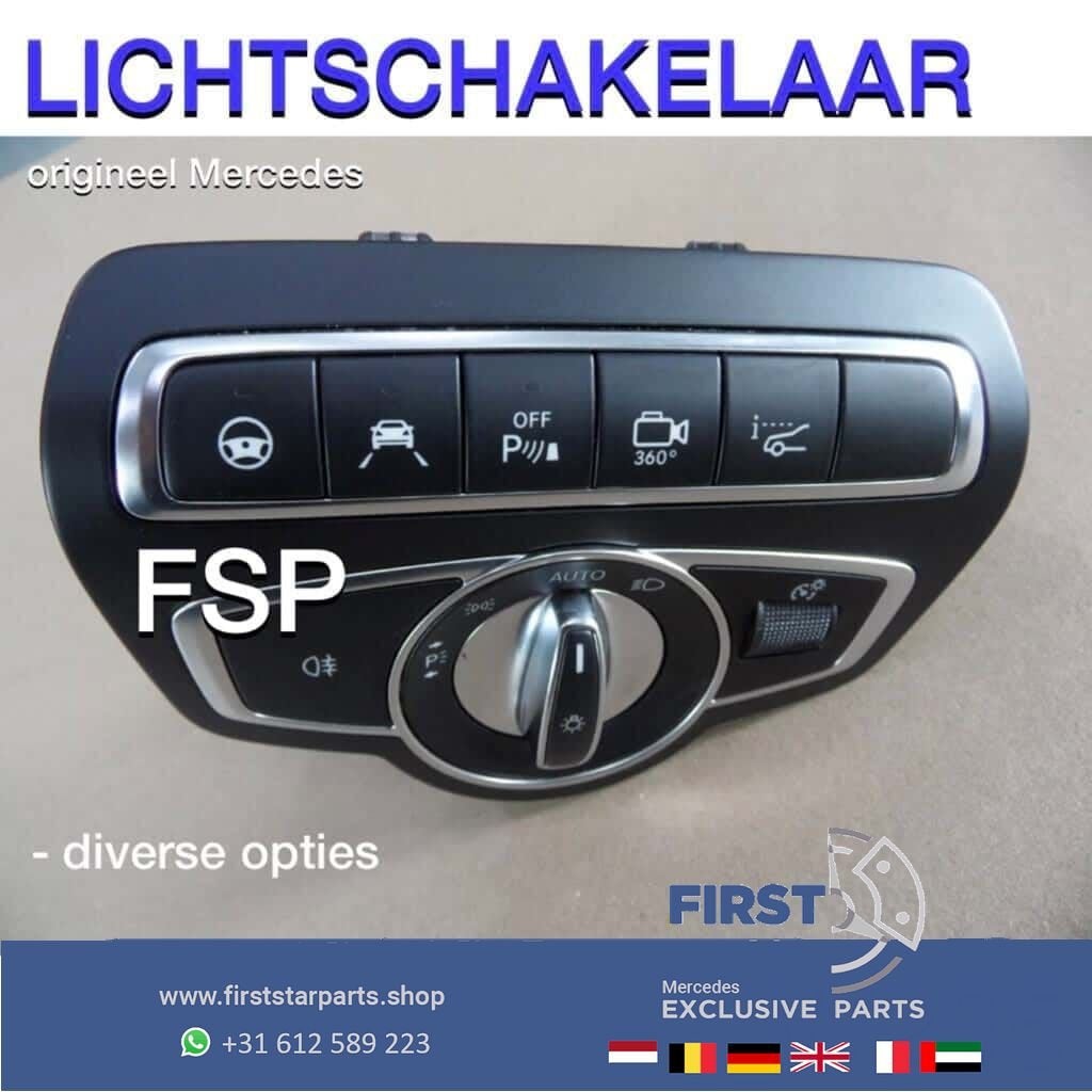 W205 C205 lichtschakelaar Mercedes C Klasse 2014-2019 origin, Gebruikt, -, Ophalen of Verzenden, -