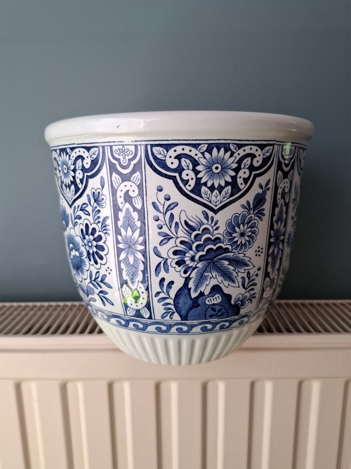 Bloempot Delfts blauw, Tuin en Terras, Ophalen, Zo goed als nieuw