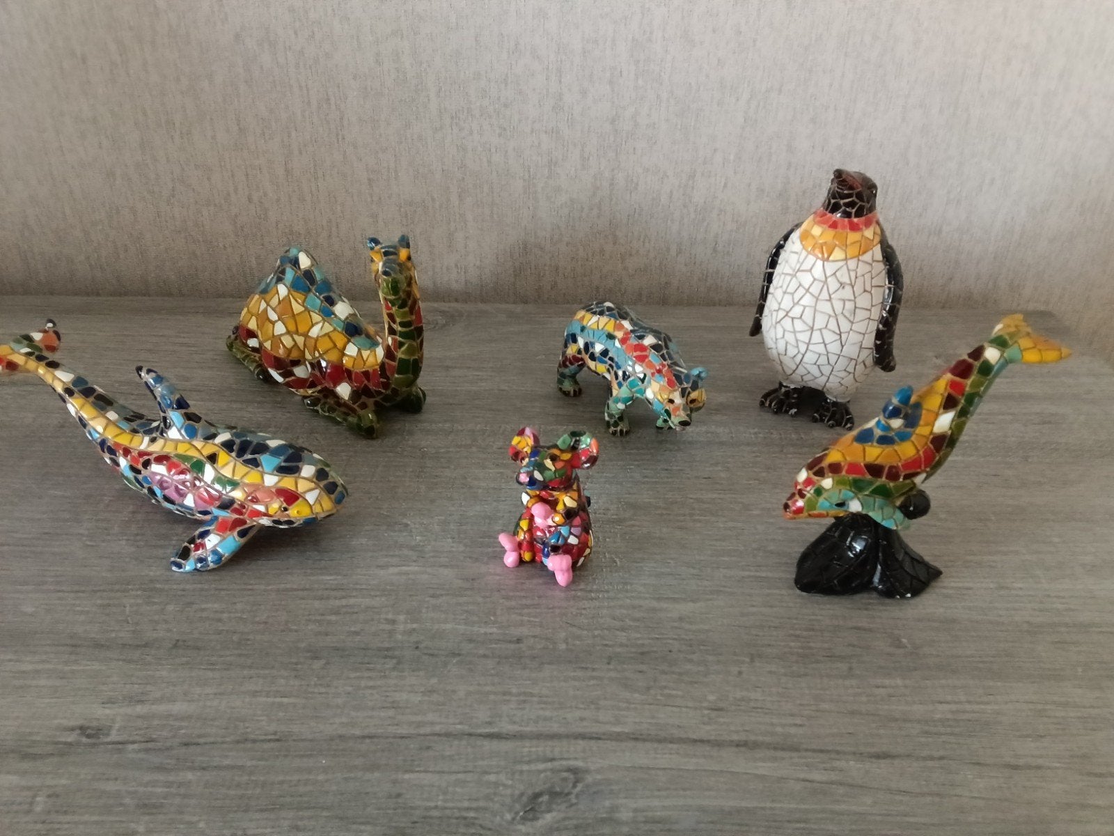 mozaïk beeldjes dieren, Ophalen of Verzenden, Zo goed als nieuw, Beeldje of Figuurtje
