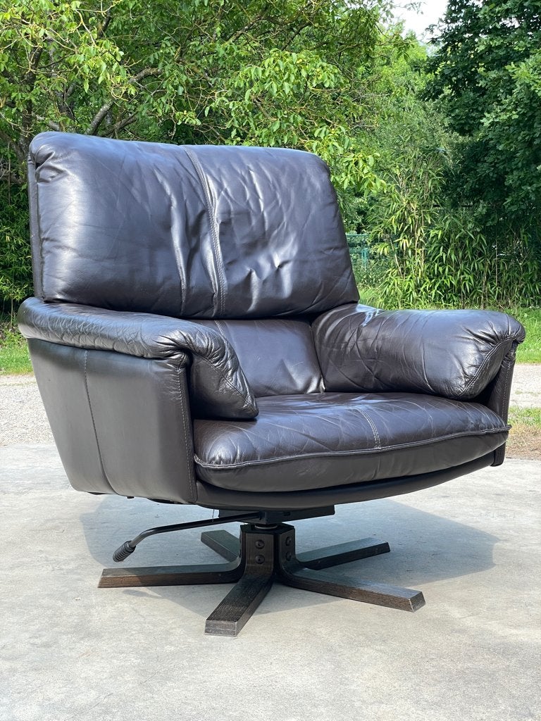 Vintage Lederen Leolux Draai fauteuil / Zetel, Ophalen