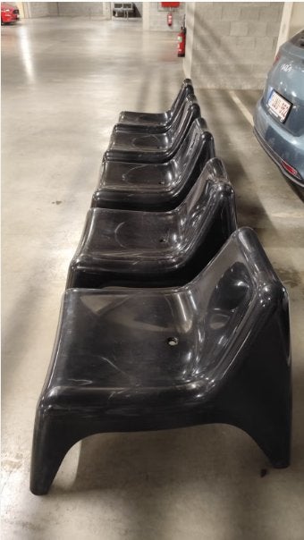 5 prachtige stevige Lounge stoelen, Enlèvement, Comme neuf, Synthétique, Empilable