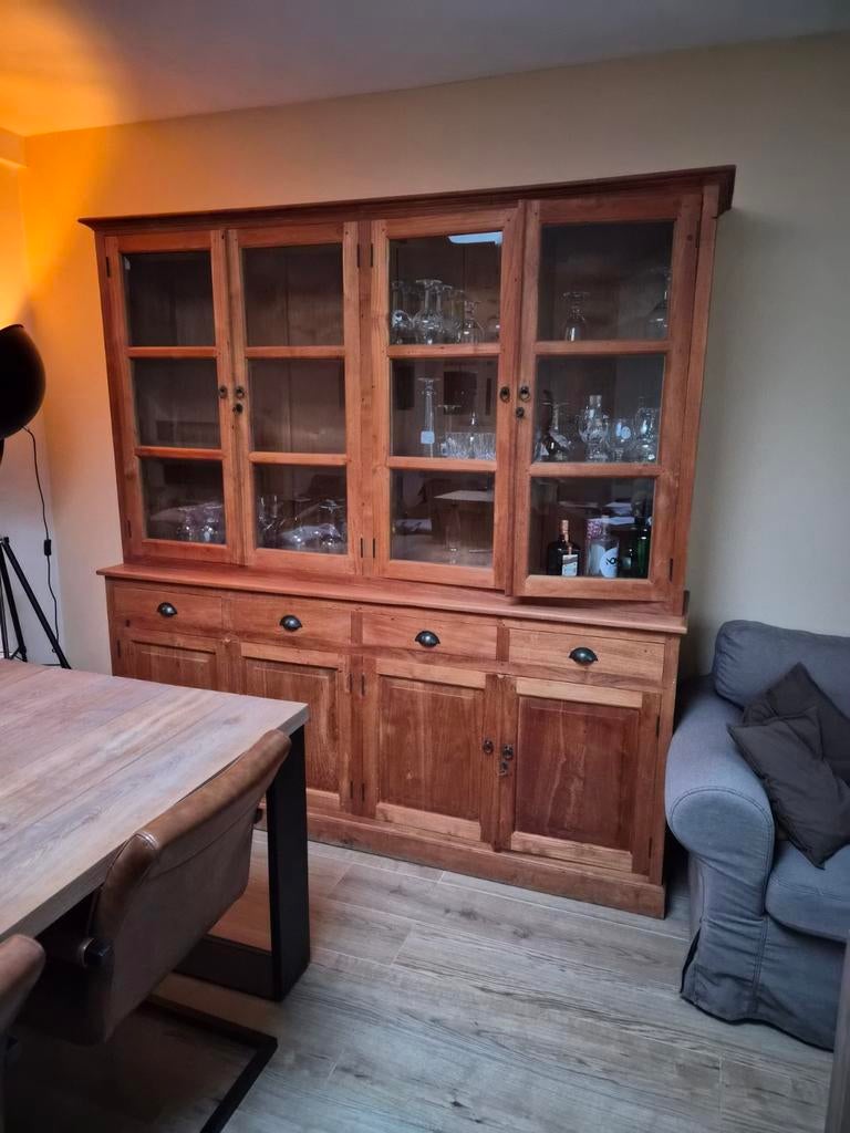 Mooie teakhouten kast, Ophalen, Met deur(en), 75 cm of meer, Teakhout
