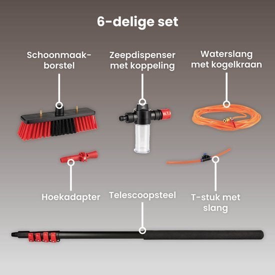 Telescopische Wasborstel, Uitschuifbare Waterborstel tot 7 M, Ophalen, Bezem of Borstel