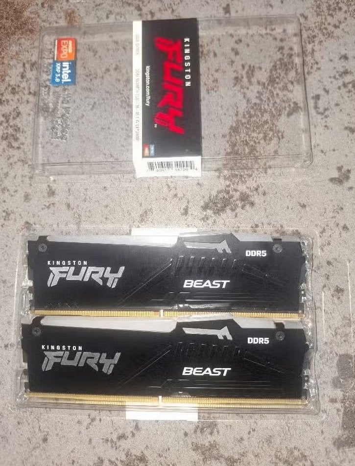 Kit ram kingtston hyperx fury rgb 2x8gb ddr5 6000, Informatique & Logiciels, Mémoire RAM, Comme neuf, Enlèvement, Desktop, DDR5