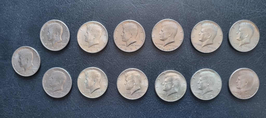 zilveren half dollar, Postzegels en Munten, Ophalen, Noord-Amerika, Setje, Zilver