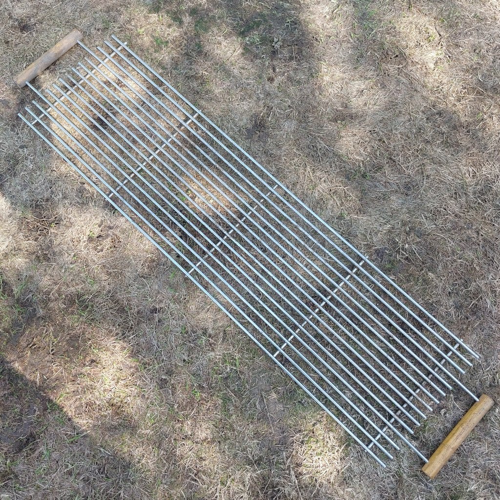 Grande Grille de Barbecue XL avec Poignées en Bois – 111 cm, Enlèvement