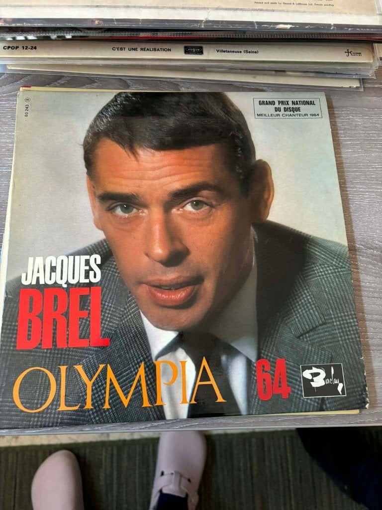 Jacques Brel Olympia '64, 10 inch lp, mooie staat, 10 euro,, LP, Enlèvement ou Envoi, Utilisé, 10 pouces